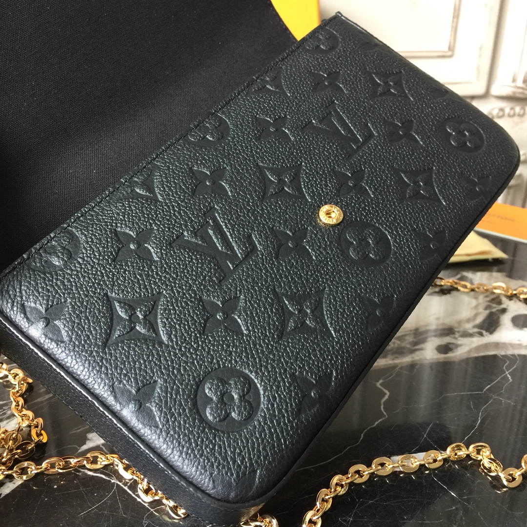 Louis Vuitton FELICIE POCHETTE Handbag Monogram Empreinte M64064 Black